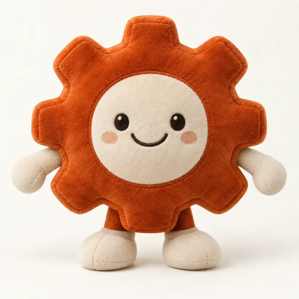 Orange Gear Mascot — AI-generated concept reference